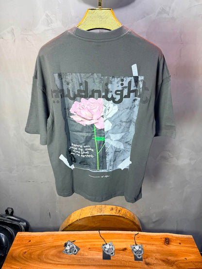 T-Shirt Midnight — Rose & Citation — Grey Noir 139
