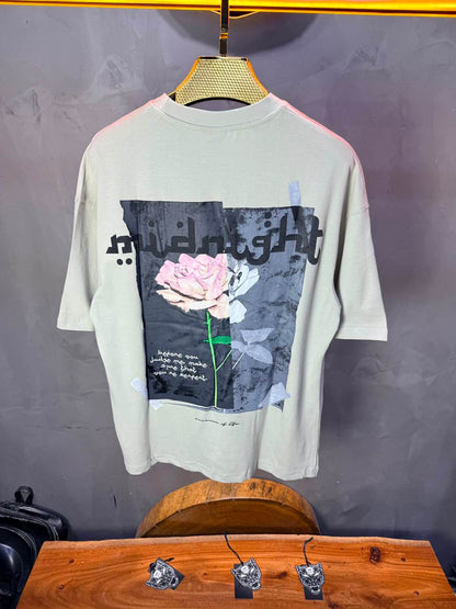 T-Shirt Midnight — Rose & Citation — Grey Light 139