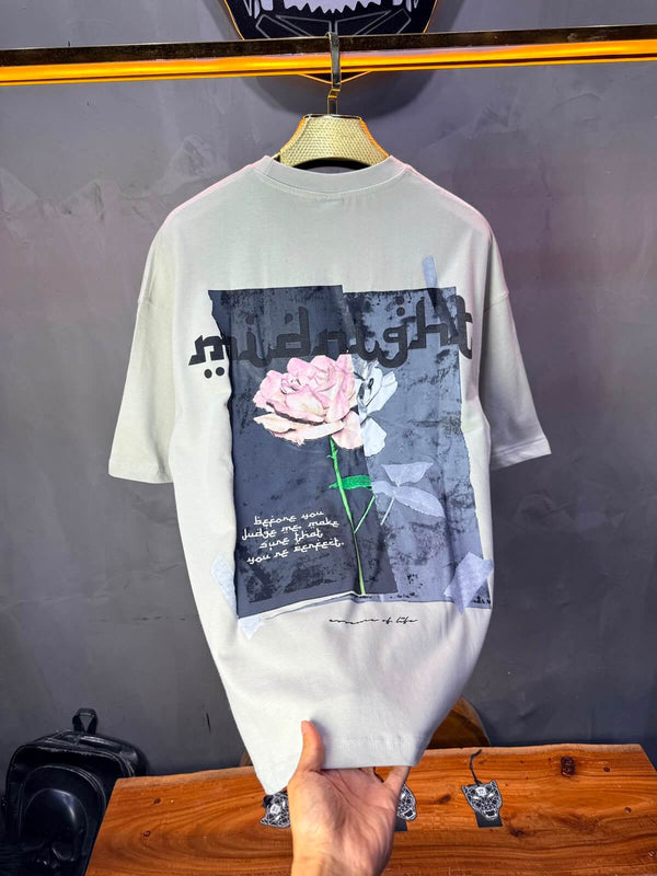 T-Shirt Midnight — Rose & Citation — Grey Light 139