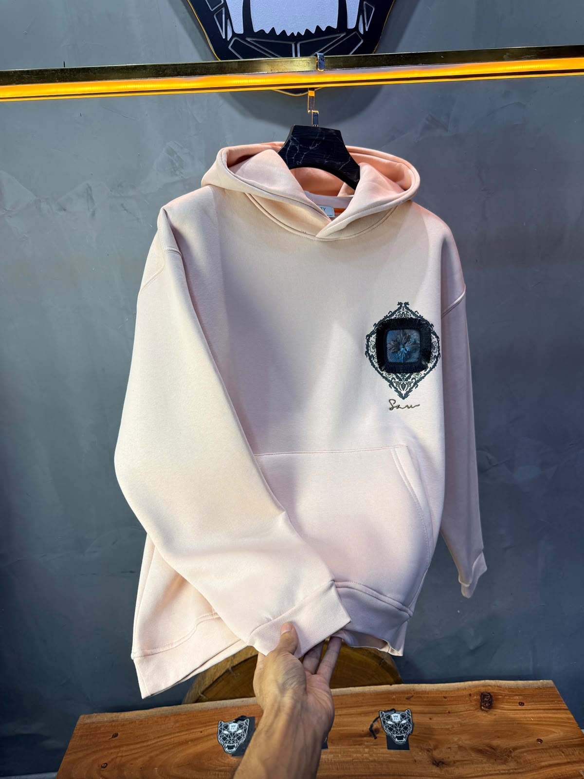 Hoodie oversize Rose Roudré 5282