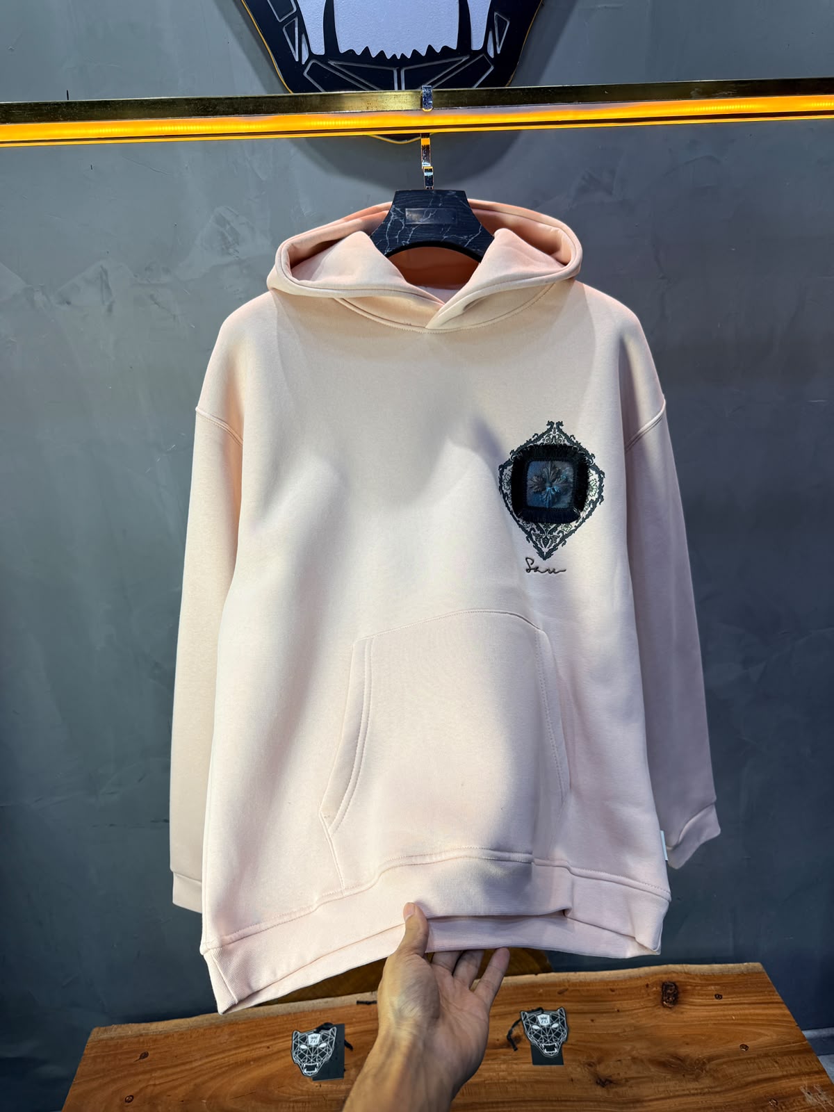 Hoodie oversize Rose Roudré 5282