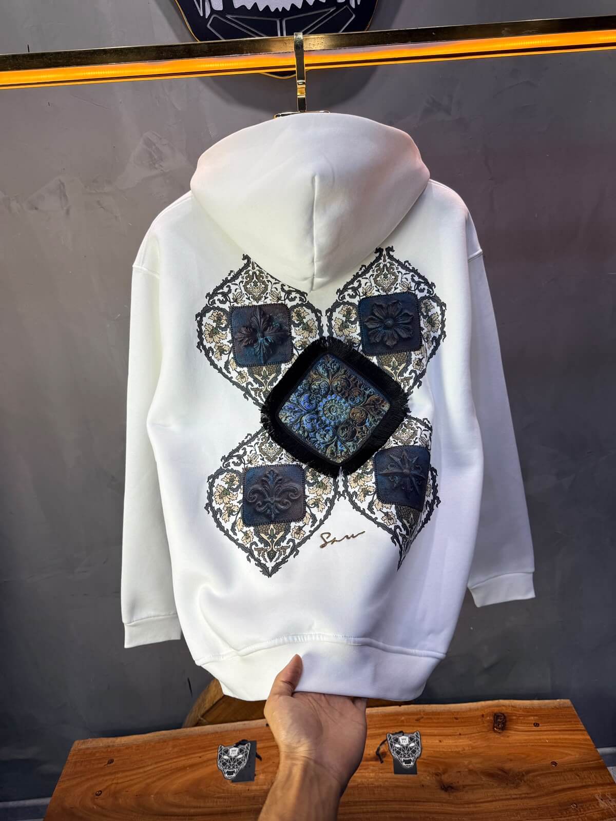 Hoodie oversize Blanc 5282