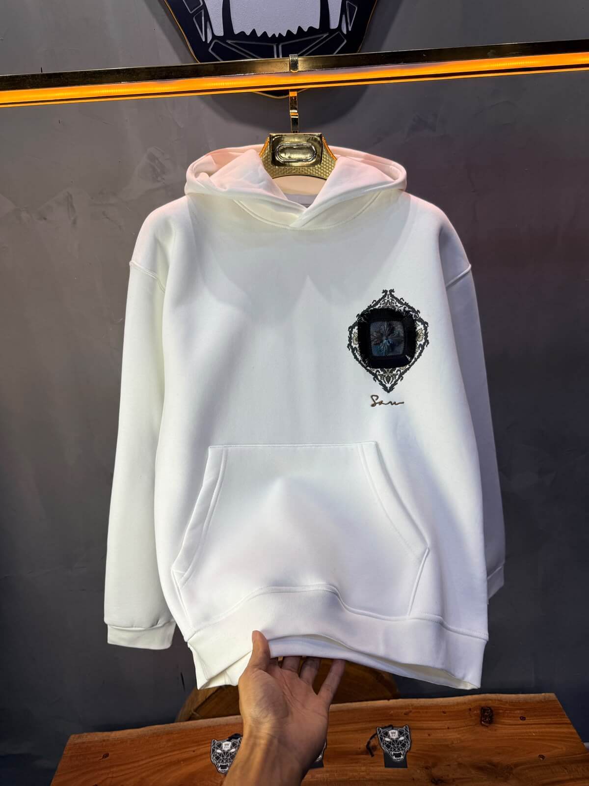 Hoodie oversize Blanc 5282