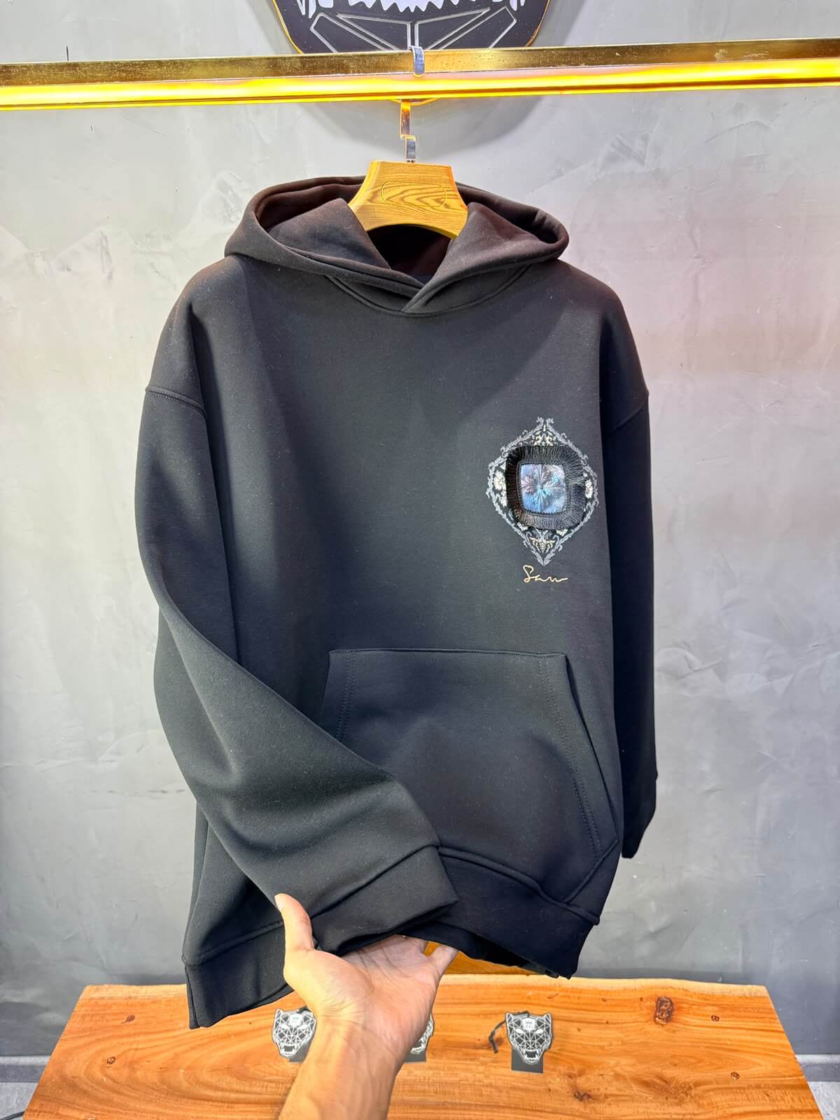 Hoodie oversize Noir 5282