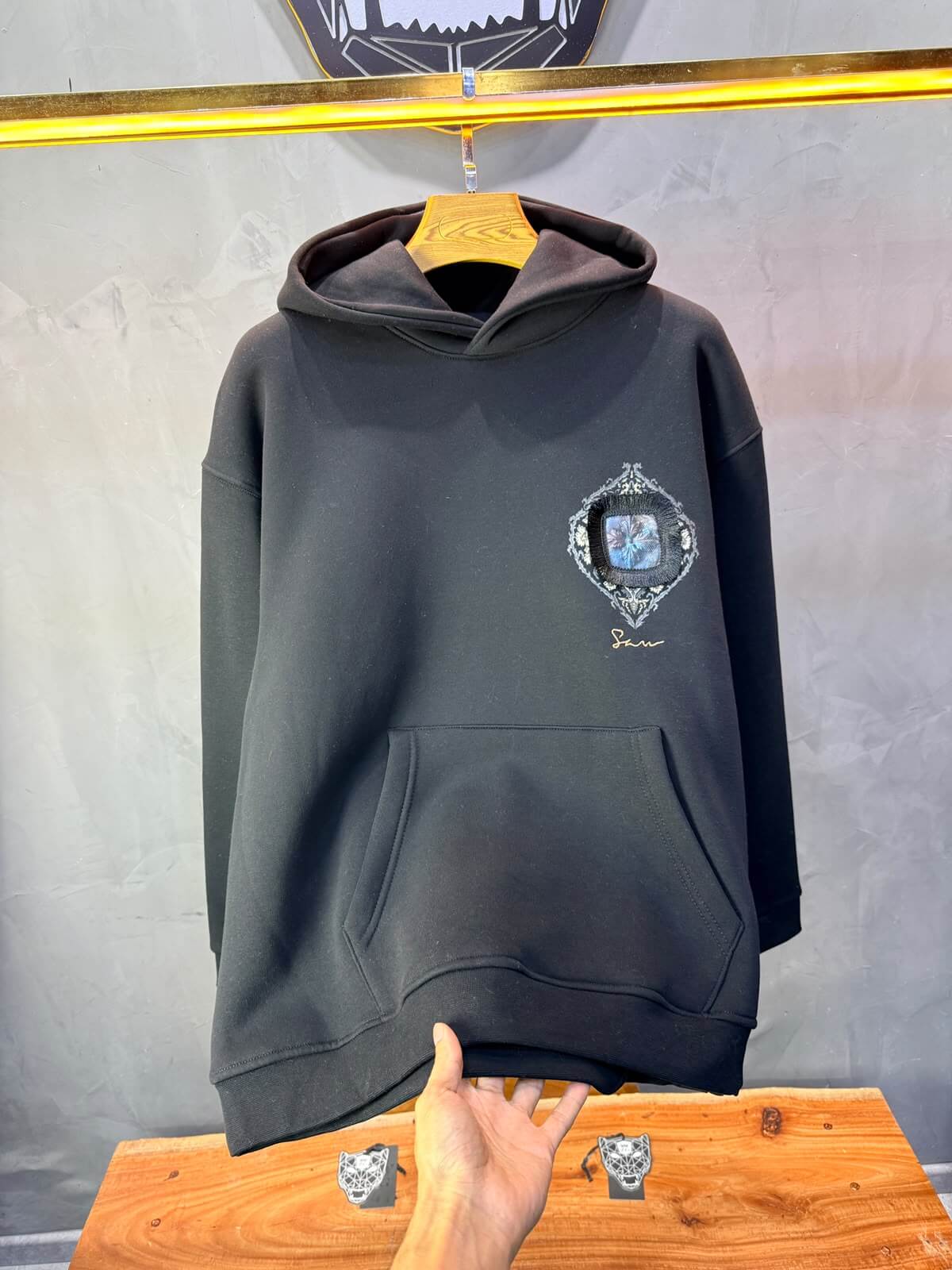 Hoodie oversize Noir 5282