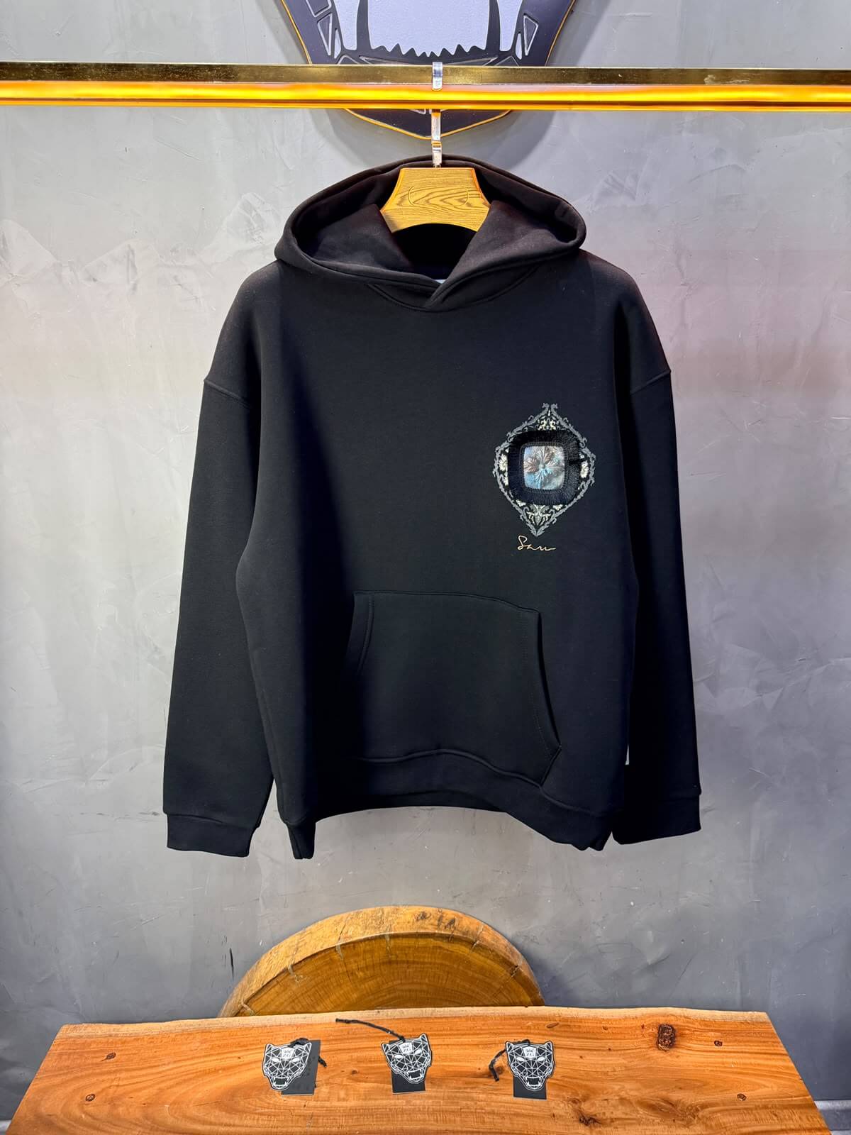 Hoodie oversize Noir 5282