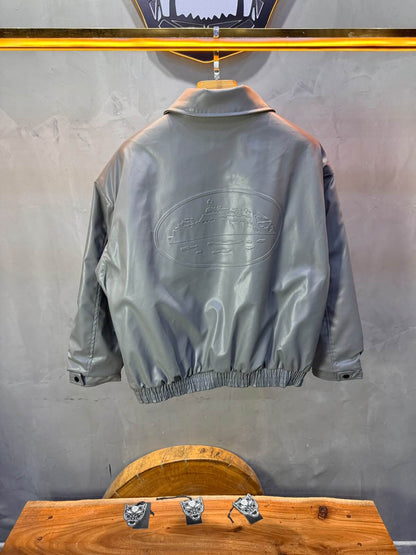 Veste oversize homme Gris cuir doublée