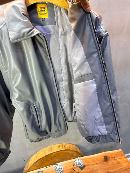 Veste oversize homme Gris cuir doublée