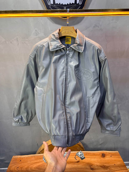 Veste oversize homme Gris cuir doublée
