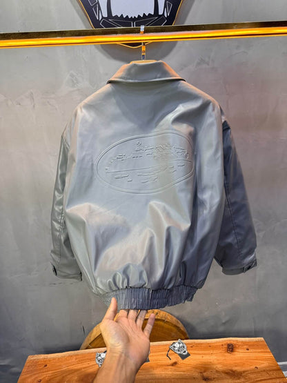 Veste oversize homme Gris cuir doublée