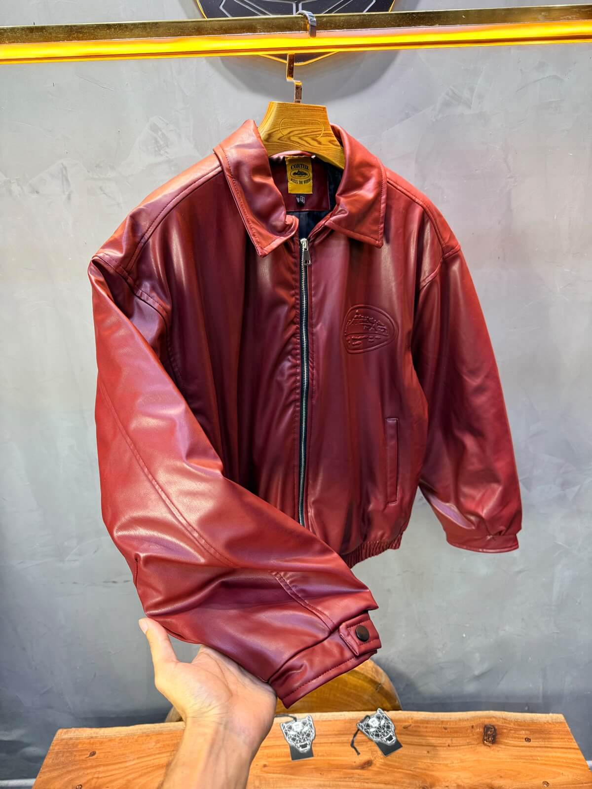Veste oversize homme Red cuir doublée