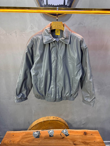 Veste oversize homme Gris cuir doublée