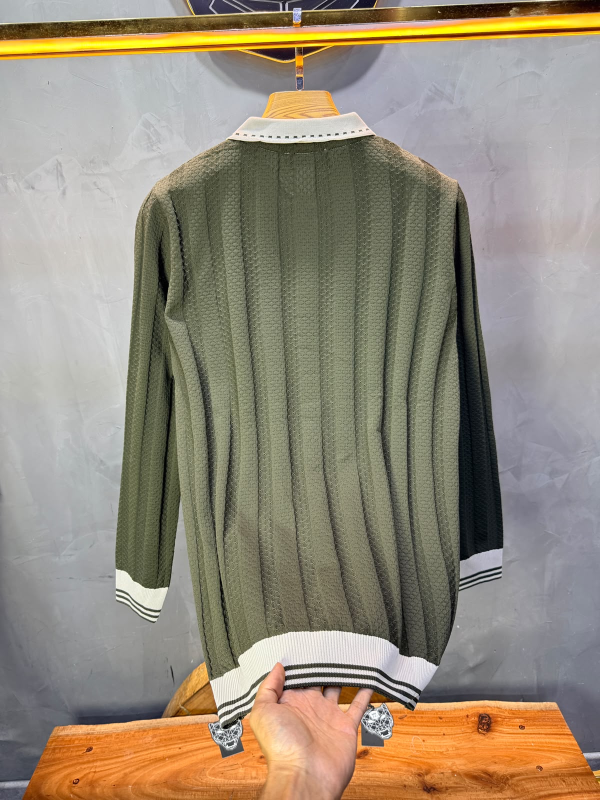 Pull homme  à col polo Regular Vert 8005