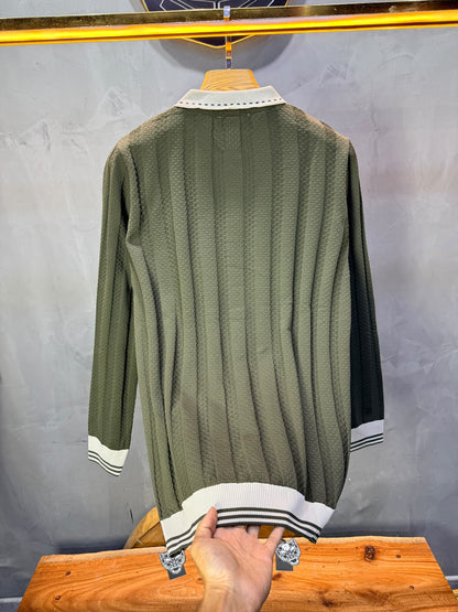 Pull homme  à col polo Regular Vert 8005