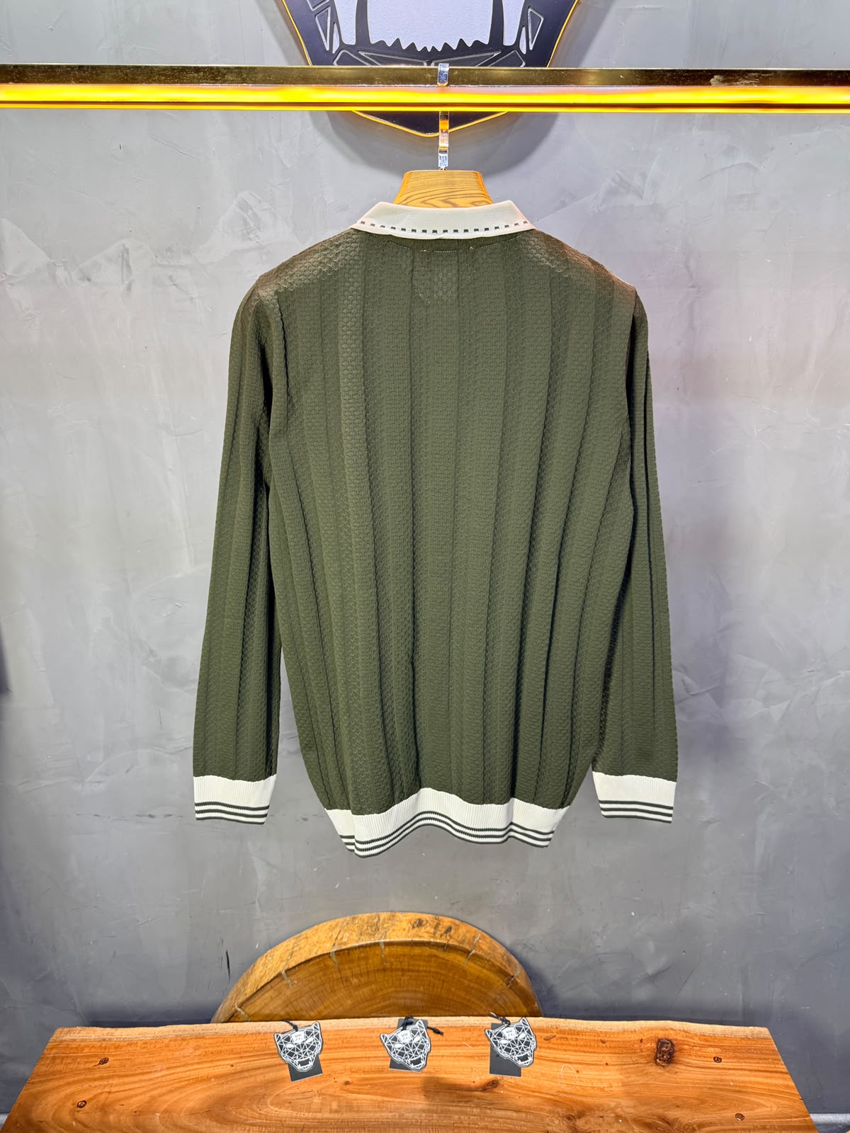 Pull homme  à col polo Regular Vert 8005