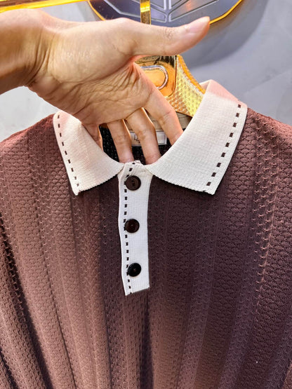 Pull homme  à col polo Regular Brown 8005