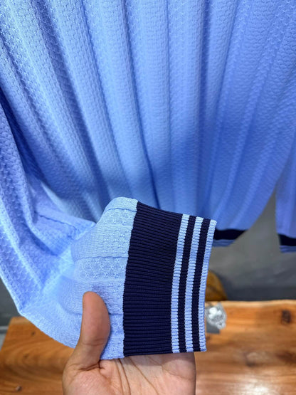 Pull homme  à col polo Regular Bleu ciel 8005