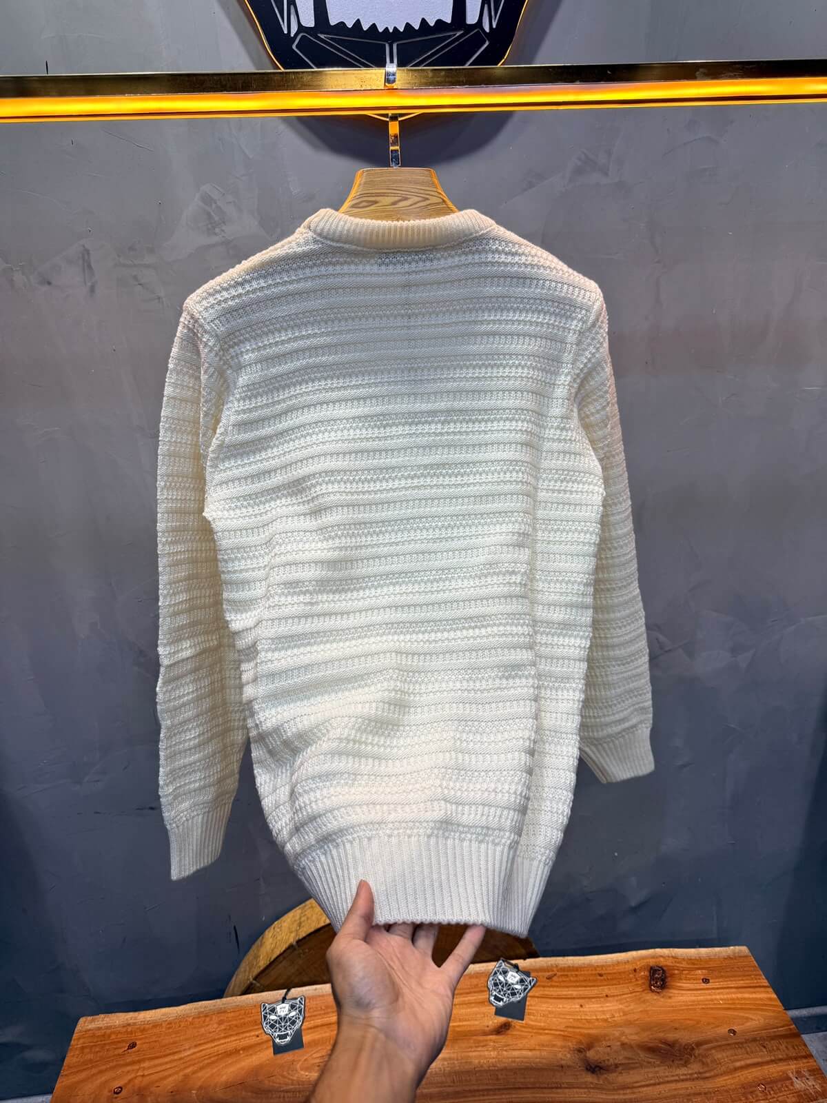 Pull tricot écru Regular size 5545