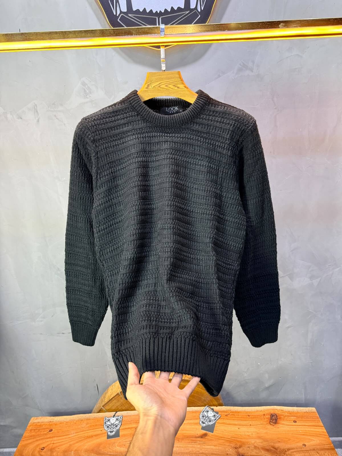 Pull tricot Noir Regular size 5545