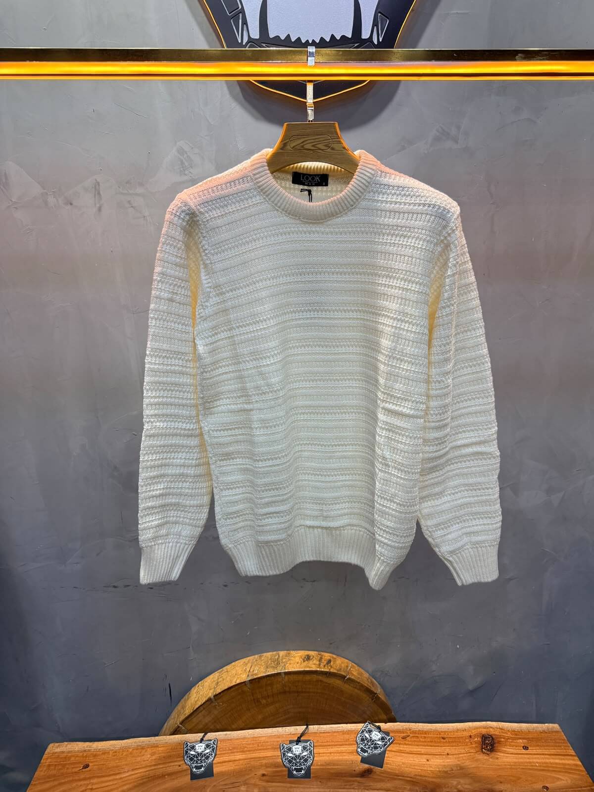 Pull tricot écru Regular size 5545