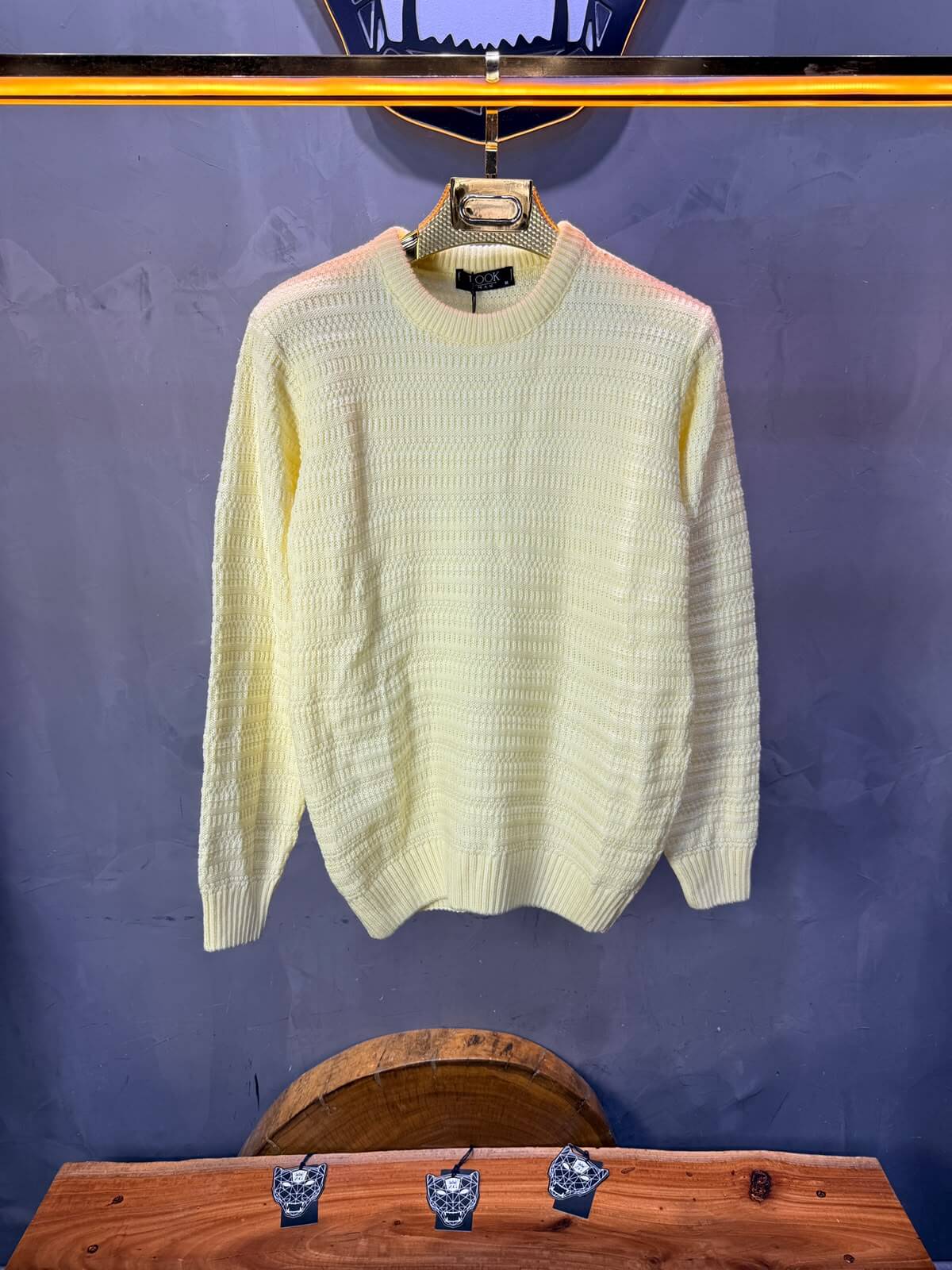 Pull tricot Jaune Pâle Regular size 5545