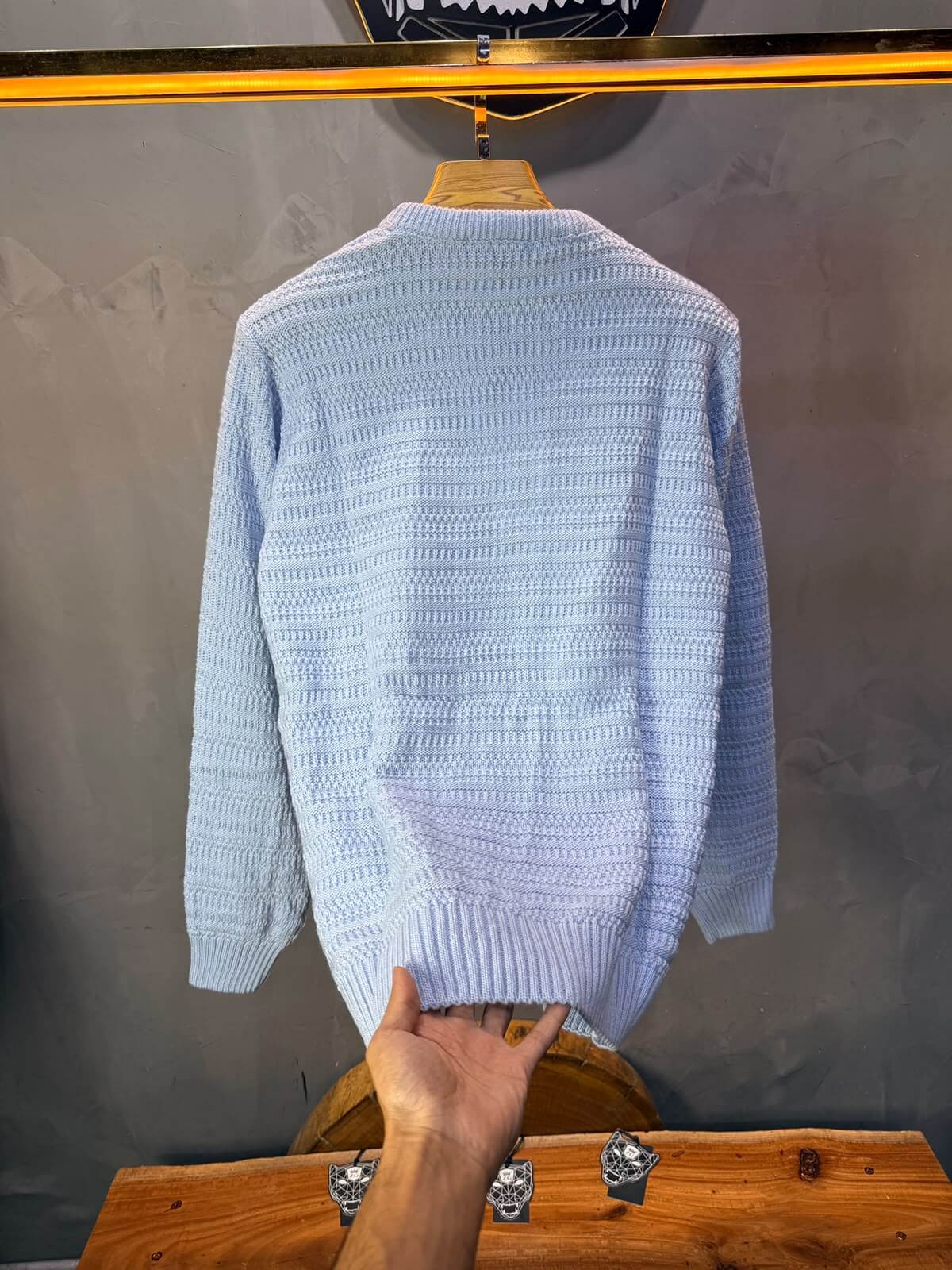 Pull tricot Bleu Ciel Regular size 5545