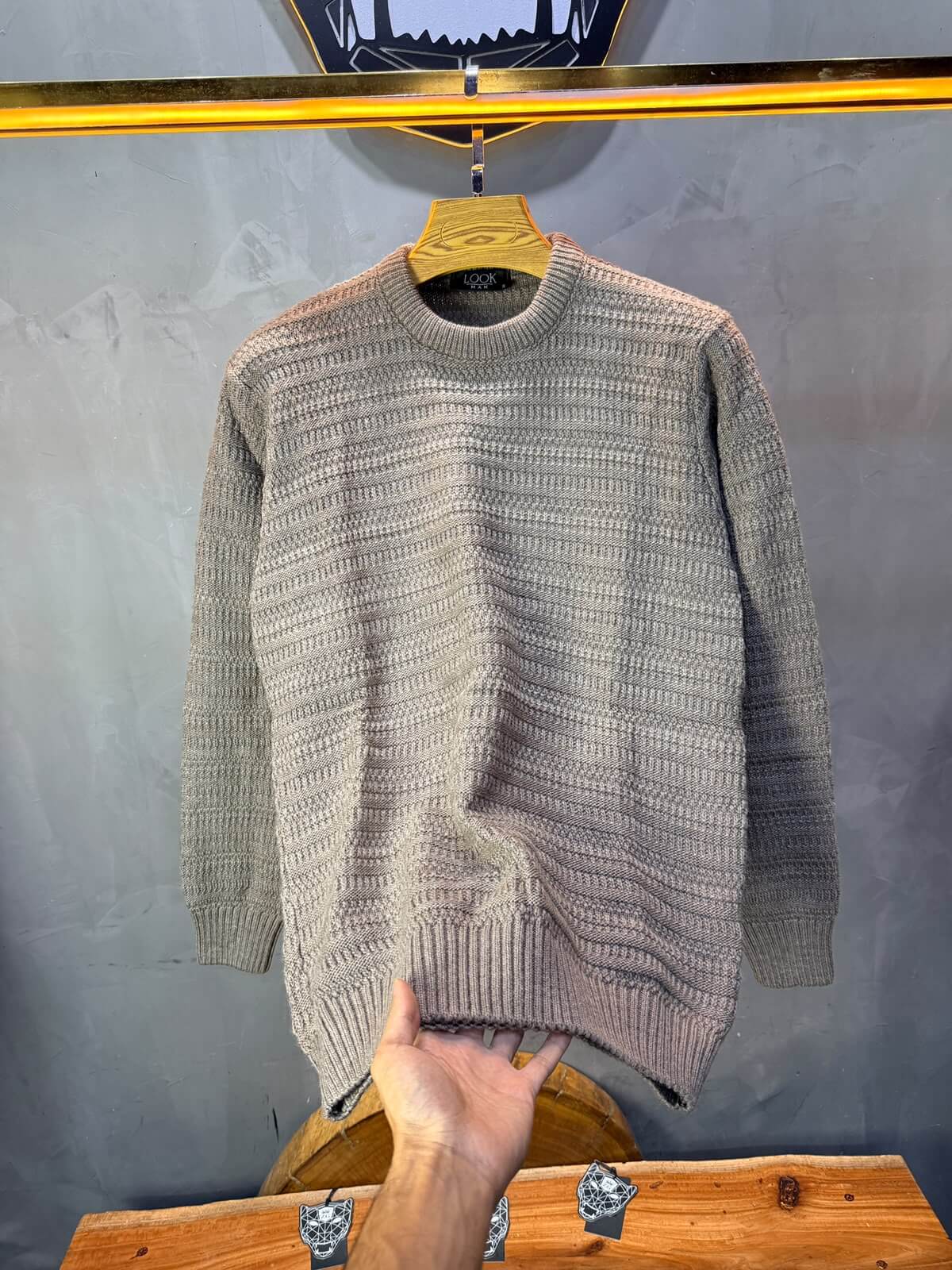 Pull tricot Gris Chiné Regular size 5545
