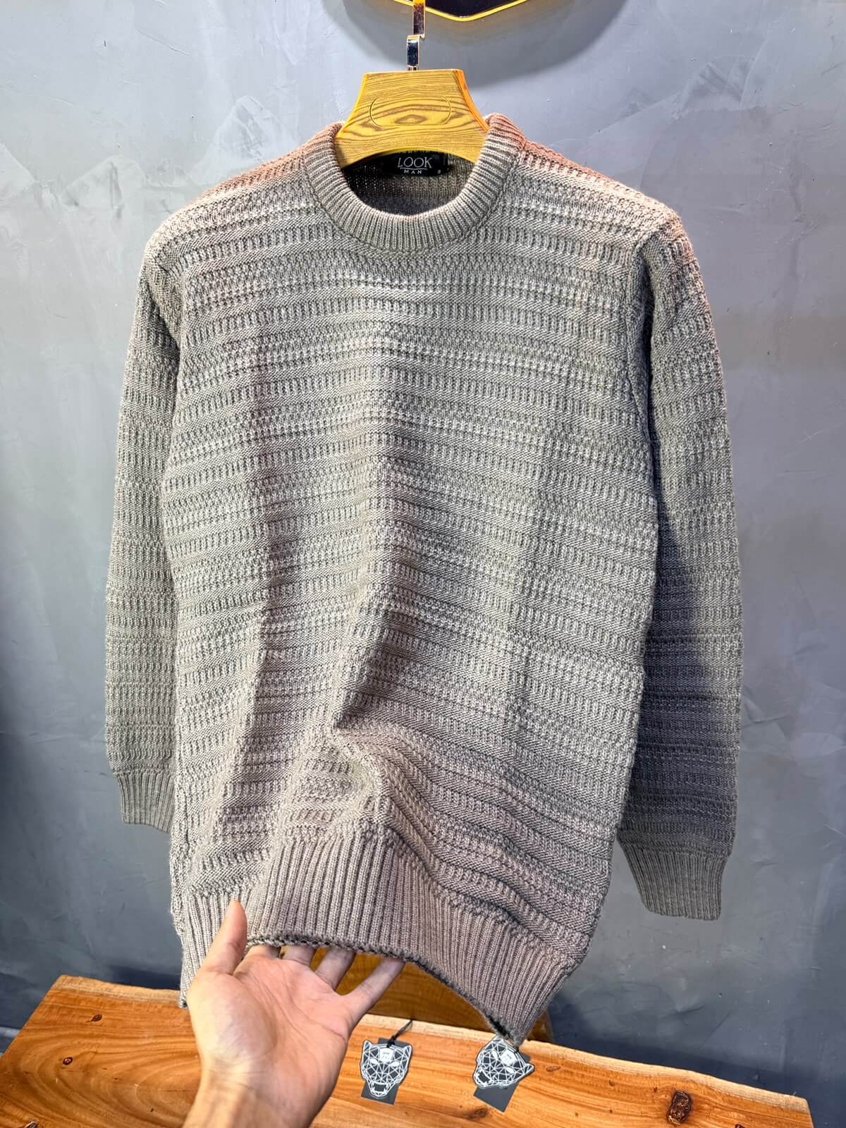 Pull tricot Gris Chiné Regular size 5545