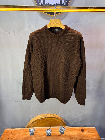 Pull tricot Marron camel Regular size 5545
