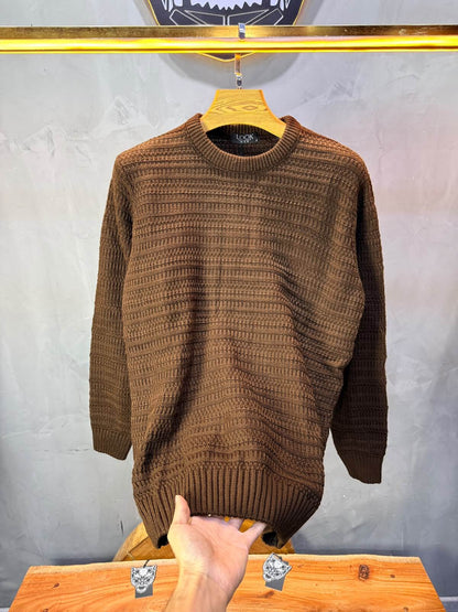 Pull tricot Marron camel Regular size 5545