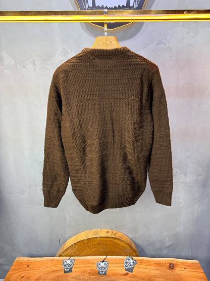 Pull tricot Marron camel Regular size 5545