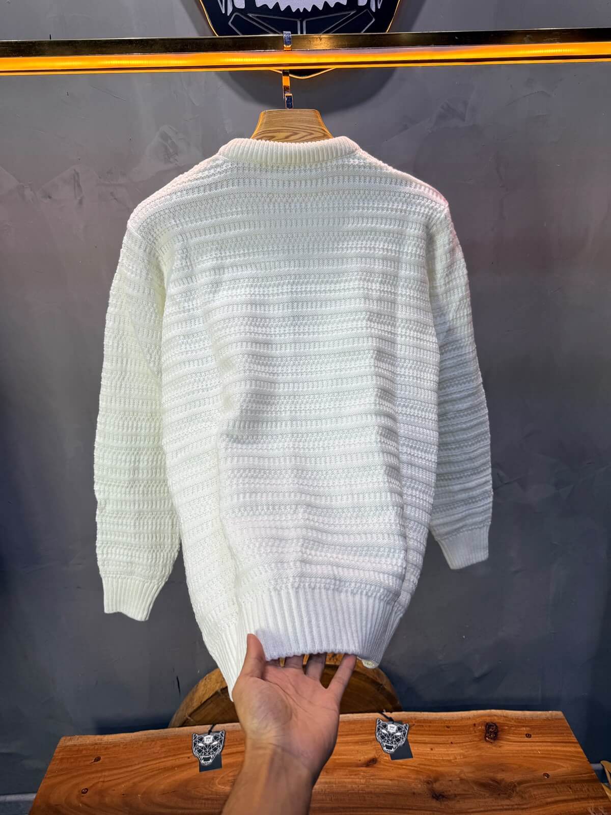 Pull tricot Marron Blanc Regular size 5545