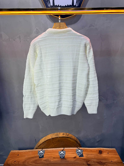 Pull tricot Marron Blanc Regular size 5545