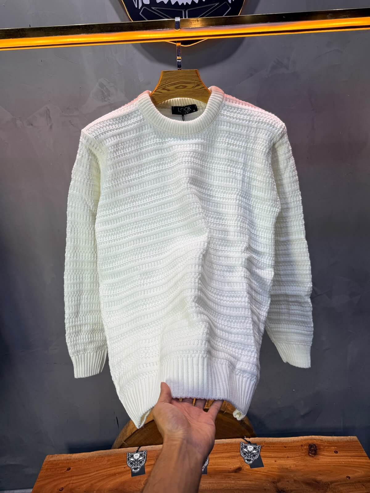 Pull tricot Marron Blanc Regular size 5545