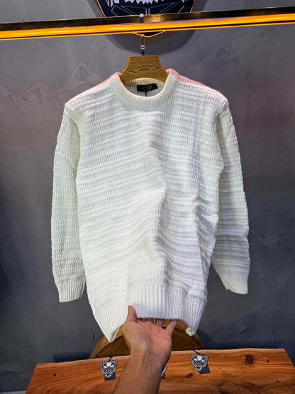 Pull tricot Marron Blanc Regular size 5545
