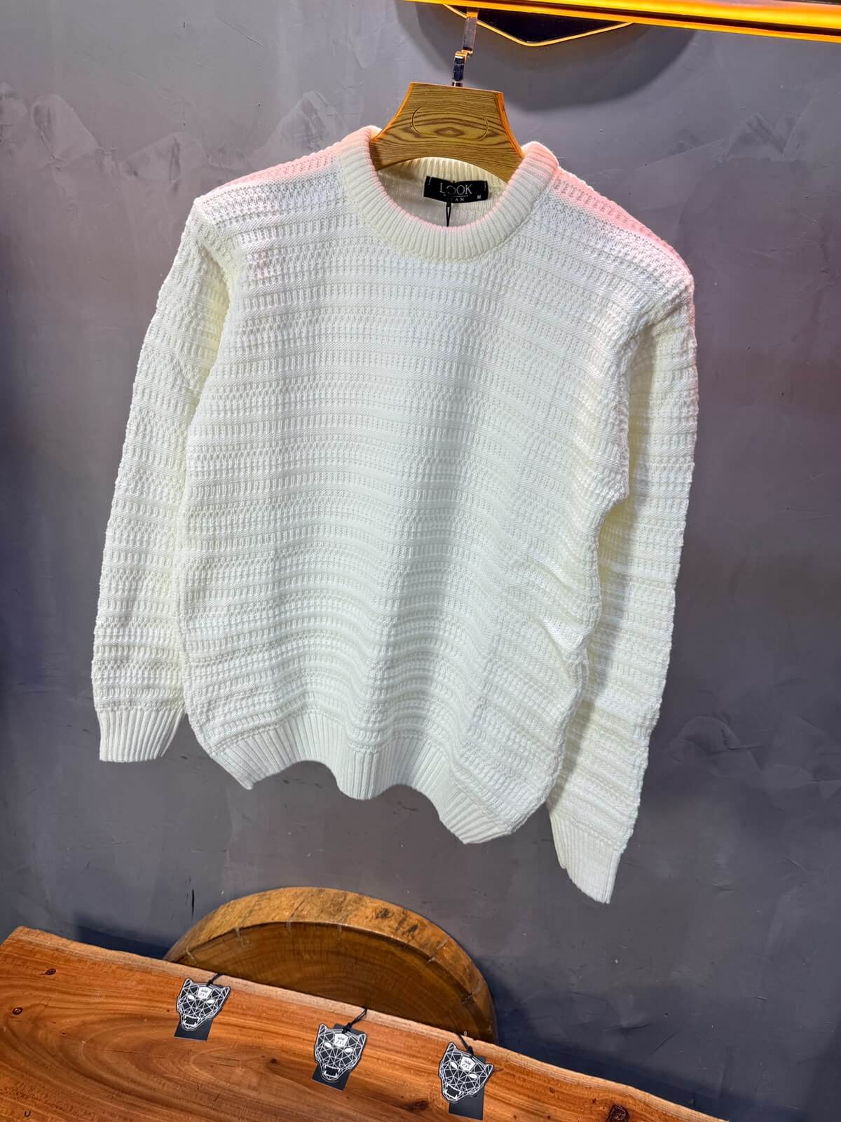 Pull tricot Marron Blanc Regular size 5545