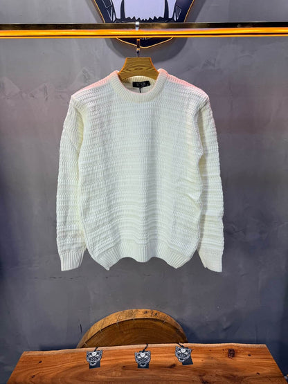 Pull tricot Marron Blanc Regular size 5545