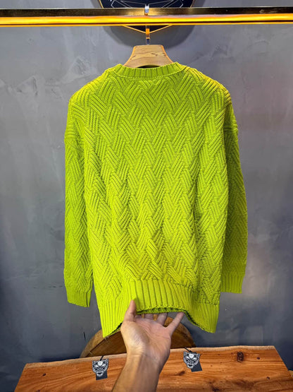 Pull tricot Vert Anis Oversize 9767