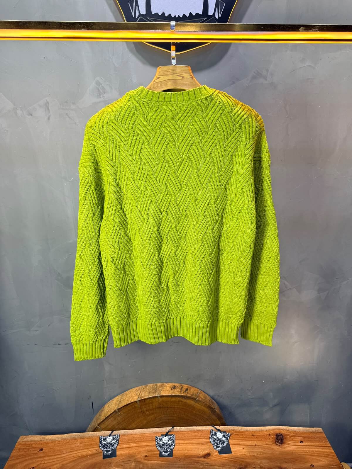 Pull tricot Vert Anis Oversize 9767
