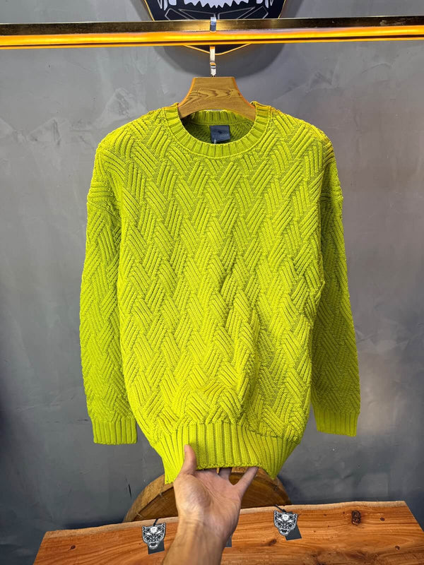 Pull tricot Vert Anis Oversize 9767