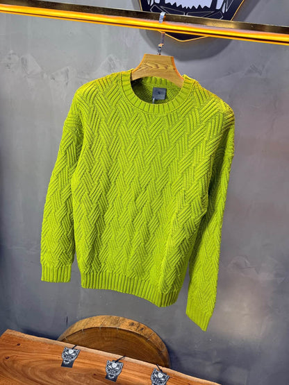 Pull tricot Vert Anis Oversize 9767