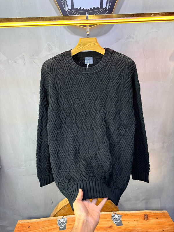 Pull tricot Noir Oversize 9767