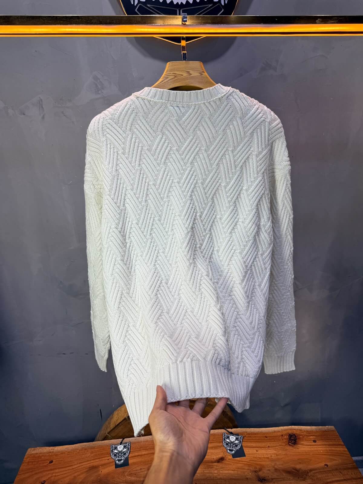 Pull tricot Blanc Oversize 9767