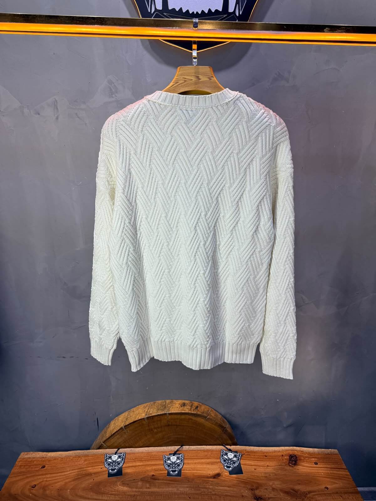 Pull tricot Blanc Oversize 9767