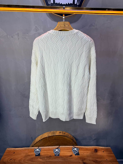 Pull tricot Blanc Oversize 9767
