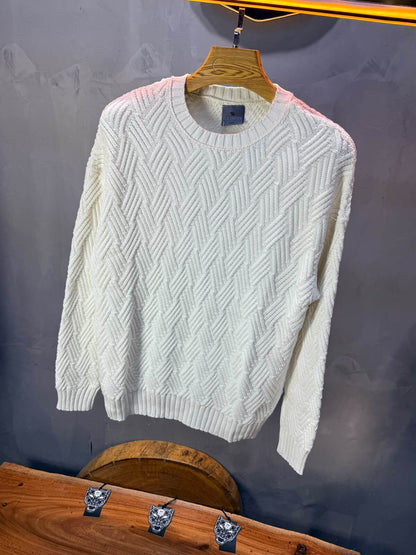Pull tricot Blanc Oversize 9767