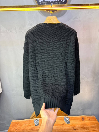 Pull tricot Noir Oversize 9767