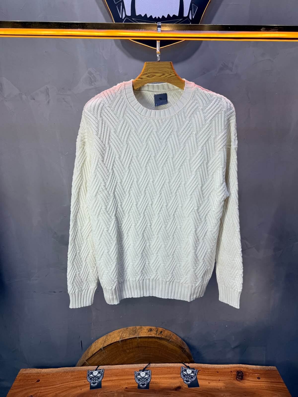 Pull tricot Blanc Oversize 9767