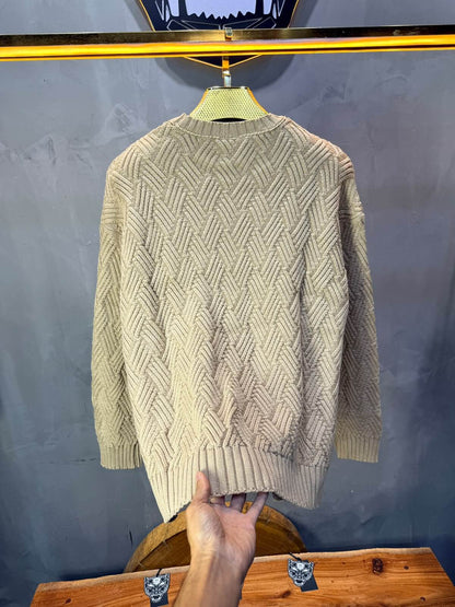 Pull tricot Beige Oversize 9767