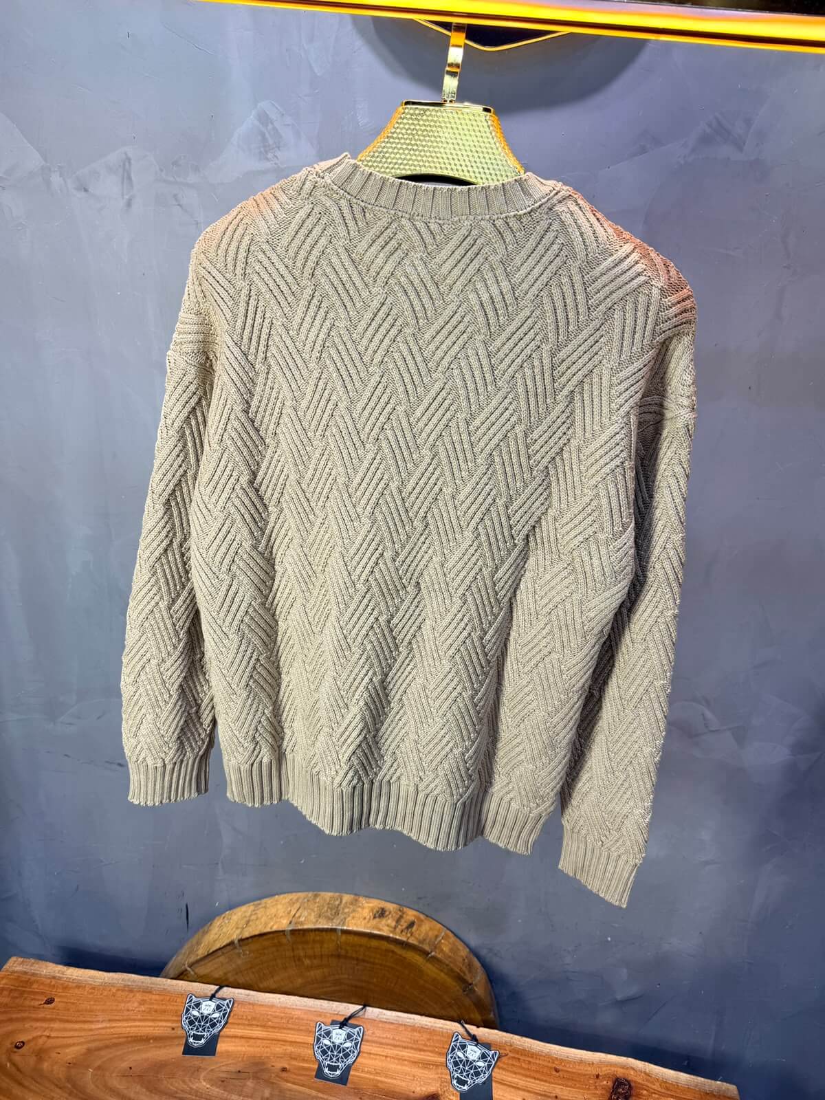 Pull tricot Beige Oversize 9767